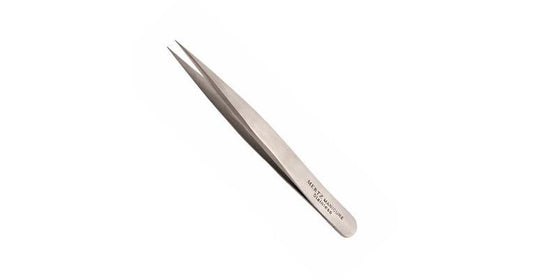 Mertz 3.5" Stainless Steel Professional Pointed Tweezer