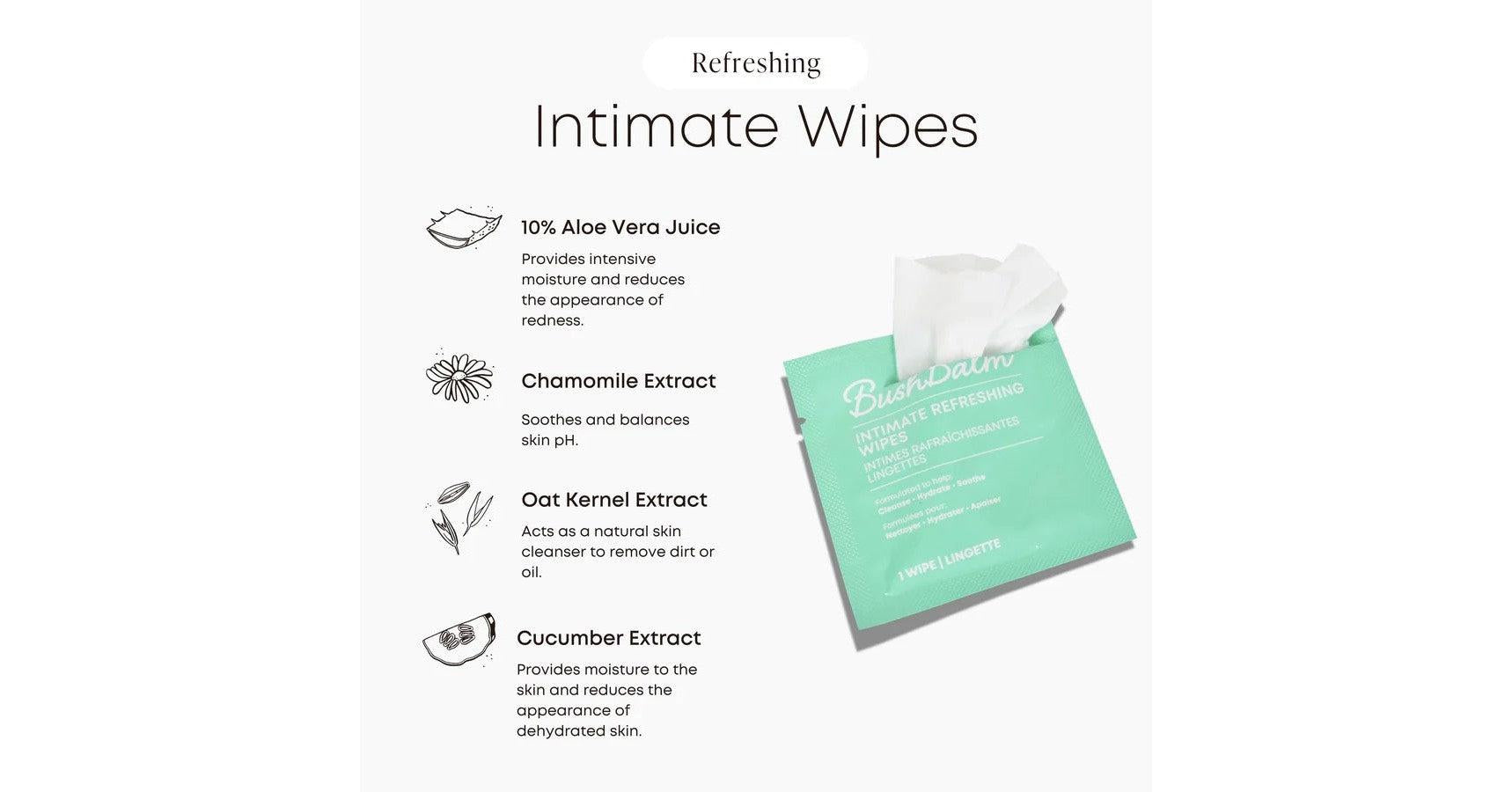 Bushbalm Intimate Refreshing Wipes (15/box)